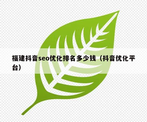 福建抖音seo优化排名多少钱（抖音优化平台）