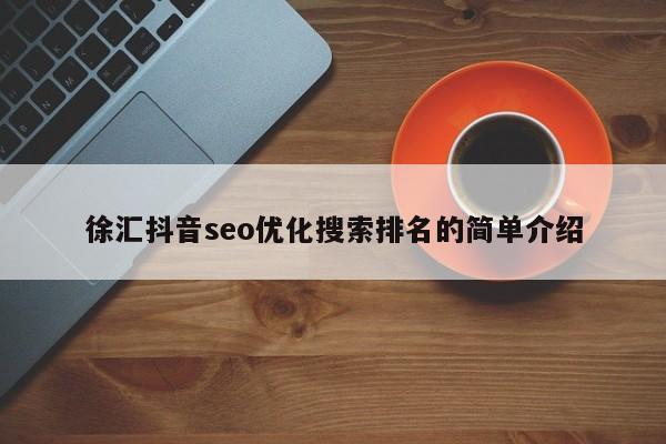 徐汇抖音seo优化搜索排名的简单介绍
